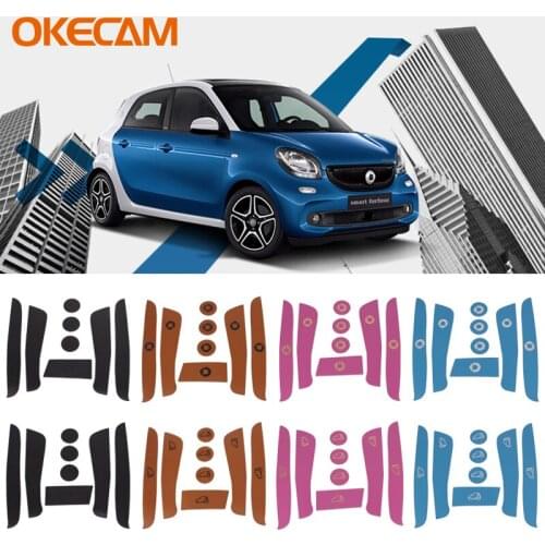 Anti-Slip Gate Slot Cup Mat For Smart 453 Fortwo Forfour Car Door Groove Non-slip Pad Interior Mats ccessories Rubber Coaster