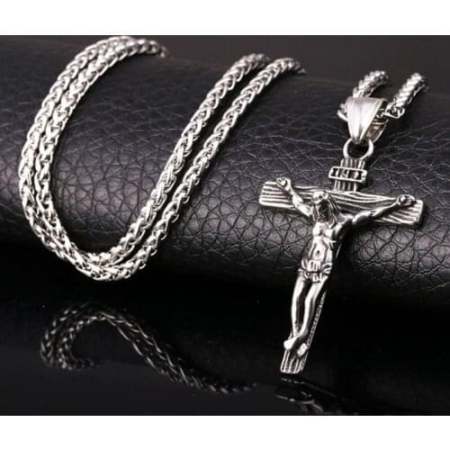 Religious Jesus Cross Necklace for Men Fashion and sweet Cross Pendent with Chain Necklace Jewelry Gifts for Men