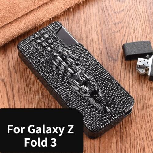 Luxury Genuine Leather Case Pouch For Samsung Galaxy Z Fold 3 Case Pouch Bag For F9260 Galaxy Z Fold3 5G Case Bag Pouch