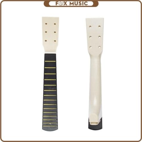 Plastic Ukulele Neck 6 Strings Ukulele Neck Black Solidwood Ukulele Fretboard Replacement Guitar Accessories