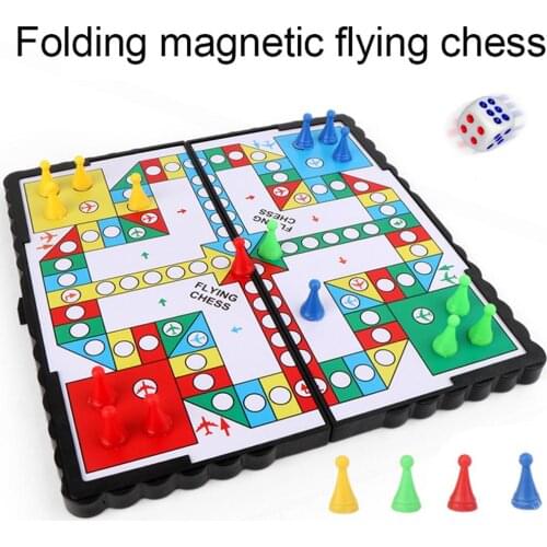Mini estera de arrastre plegable magnética de ajedrez volador juego de mesa portátil juego de Camping viaje 24%OFF 20.5*20.5*1cm