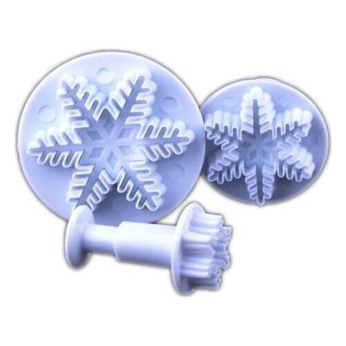 Snowflake Cookies Biscuit Cake Decorating Plunger Cutter Sugarcraft Mold Tool