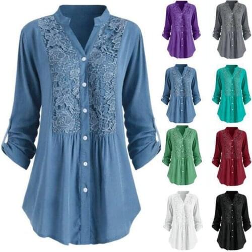 TUOLUNIU Women's Shirts With Embroidery