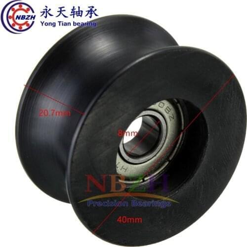 U groove ball bearing 0840UU BU0840 with Stainless steel bearing SS608ZZ window and door bearing 8x40x20.7mm