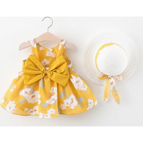 VOGUEON Baby Girl Princess Dress Cute Bow Fancy Dresses for Kids Toddler Flower Children Clothing Wedding Party Infant Vestidos
