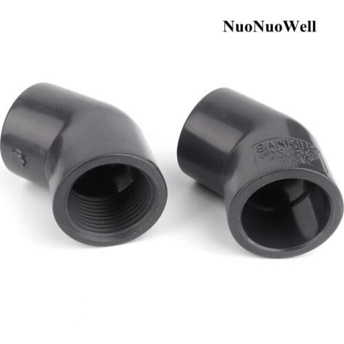 20~40mm To 1/2"~1-1/4" Hi-Quality UPVC 45 Degree Elbow Connector Garden Irrigation Water Pipe Connectors Aquarium Tank DIY Tools