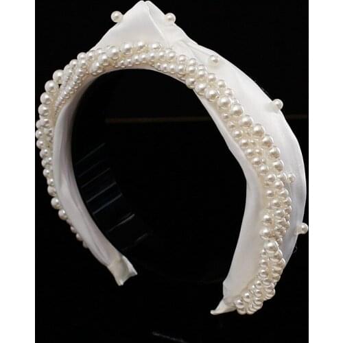 Bride Handmade Pearl Headband Retro Headdress Photo Model Wedding Photo Studio Photo With Makeup Accessories