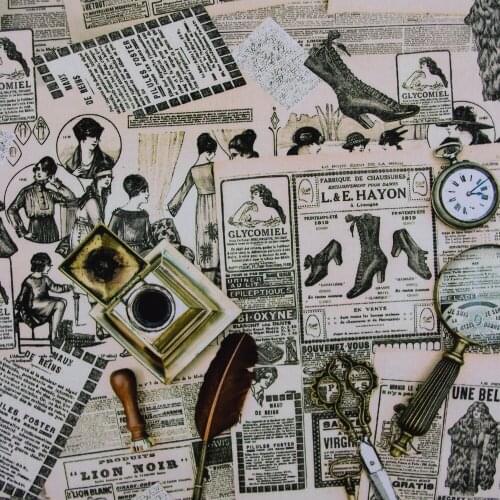 1 yard Cotton Fabric for cloth,handmade,patchwork,bedding - Old Newspaper (width=110cm)
