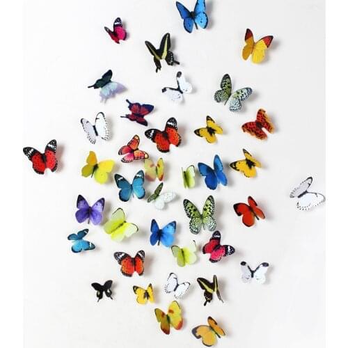 19pcs/lot New 3D Colorful Vivid Butterfly Wall Stickers for Home Decoration Children Rooms True to Life Butterflies for Garden