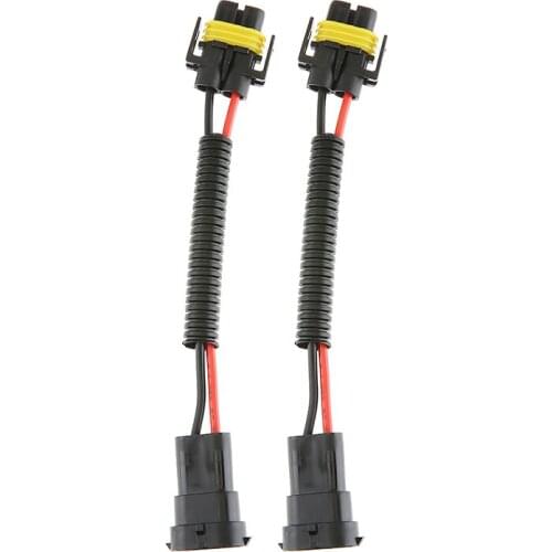 2Pcs H8 H9 H11 Extension Wire Harness Sockets Adapters Connector Plug Cable Auto Fog Light DRL Headlamp Repair Kit