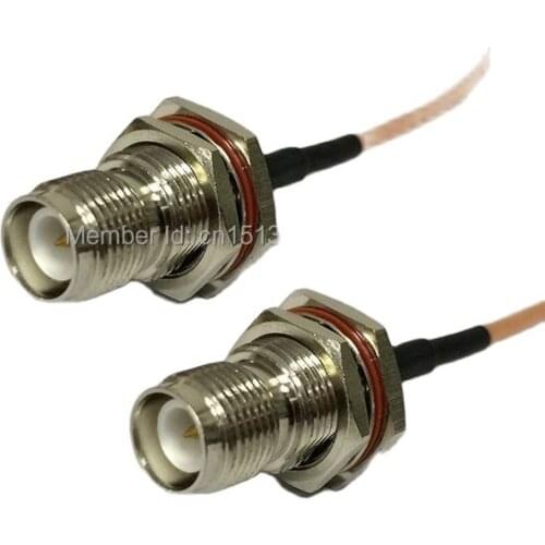 2PCS New RP-TNC Female Jack Switch RP-TNC jack bulkhead nut pigtail cable RG316 Wholesale Fast Ship 15CM 6" Adapter