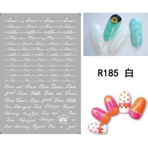 3D Stickers for Nails Self-adhesive Design Letter Line Love Heart Nail Art Decorations Decals Foil Wrap Manicure Accessories