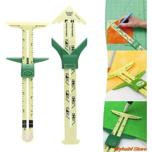 5 in 1 Sliding Gauge for Patchwork Measuring Patchwork Ruler Fabric Quilting Sewing Tool Tailor Sliding Gauge Sewing Accessories