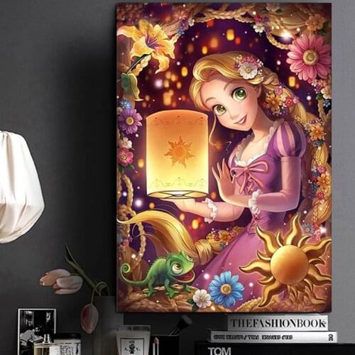 5d Diamond Painting Cross Stitch Rapunzel Girl With Animal DIY Full Square Round Embroidery Rhinestone Picture Cartoon Girl A784