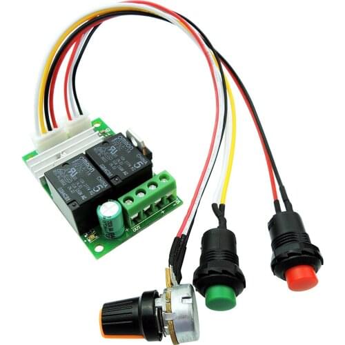6V 12V 24V 28V 3A 80W DC Motor Speed Controller PWM Speed Adjustable Reversible Button Switch DC Motor Driver Reversing