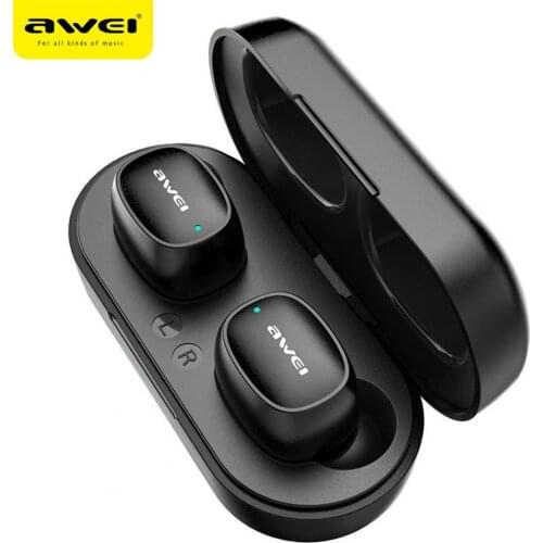 Awei T13 Bluetooth Earphone HiFi Fast Pairing Portable Audio Binaural Wireless Stereo Earbud TWS Plus Sports Headsets With Mic
