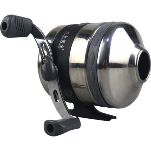 Large Fishing Reel BL40 Stainless steel Closed Wheel Outdoor Slingshot Shooting with 5# Nylon line 40M Wristband