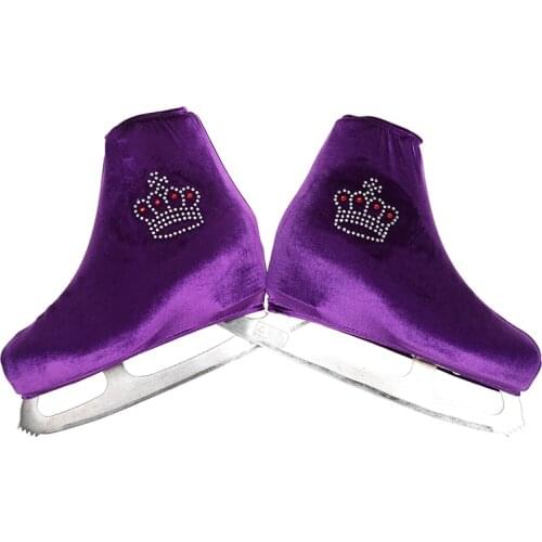 Nasinaya Figure Skating Shoes Cover Velvet for Kids Adult Protective Roller Skate Ice Skating Accessories shiny Rhinestones 14