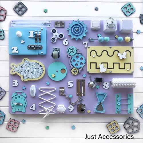 Children Busy Board DIY Educational Oranments Baby Montessori Sensory Activity Board Accessories Cognition Toy Games Shoe Parts