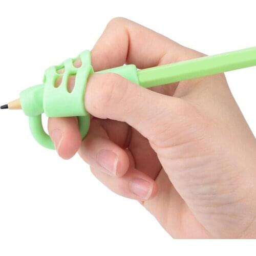 3pcs/set Two-finger Grip Writing Tool Silicone Baby Writing Correction Device Learning Children Stationery Pen U8G8
