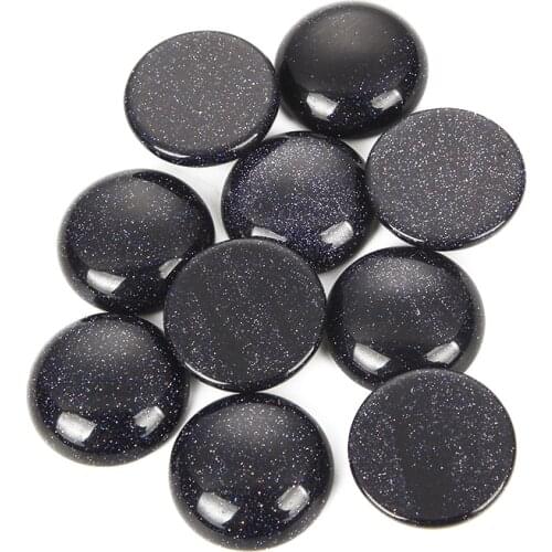 10pcs Round 4-25mm Blue Sandstone Decoration Flatback Cabochon Scrapbooking Charms For Jewelry Making Findings Accessories Diy