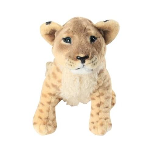 Creative toy about 45cm simulation lion, leopard , tiger doll squatting pose ,plush toy ,home decoration toy birthday gift h2906