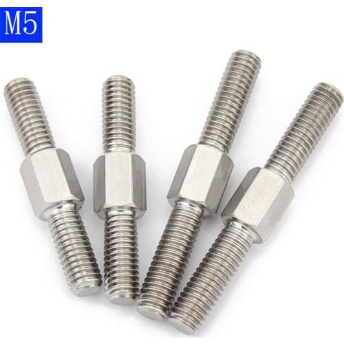 M5 304 Stainless Steel Left hand and Right - hand Double End Thread Tight Adjustable Push Rod Stud Screws Bolts