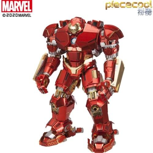 Piececool Red Mecha Warrior Model kits 3D metal puzzle laser cutting Jigsaw DIY Toys gift for children