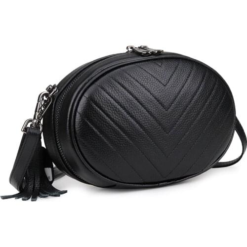 Fashion Tassel Women Handbag 100% Genuine Leather waist bag Lady Casual Tote Female Crossbody Messenger Purse Shoulder Bag