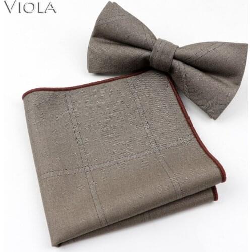 Hot Fashion Striped Plaid Bowtie Set Mens Suit Butterfly Bow Tie Handkerchief Set Classic Pocket Square Accessory Gift Casual