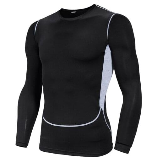 Mens T-Shirt Quick Dry Gyms Fitness Tops Men Sportswear Long Sleeve T-Shirt New Male Breathable Clothing Plus Size L-8XL