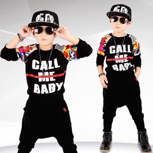High quality 2017 autumn- winter fashion sport letter print children clothing kid clothes boy clothes set for 3-10 ages