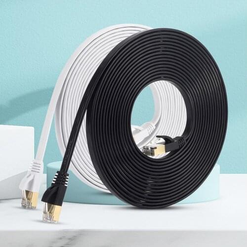 Newest Cat7 Ethernet Cable Flat High Speed 10Gbps Stable Transmission RJ45 LAN Internet Network Cord for Router PC Laptop