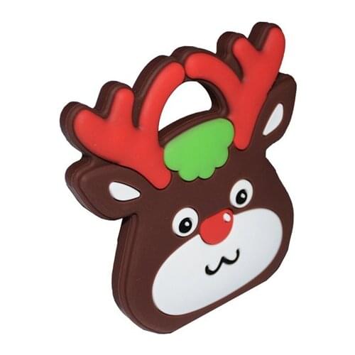 Teething Animal Rodent Silicone Deer Baby Teether Soft Texture Teething Toys Baby Teething Pendant Carton Teether Christmas Gift