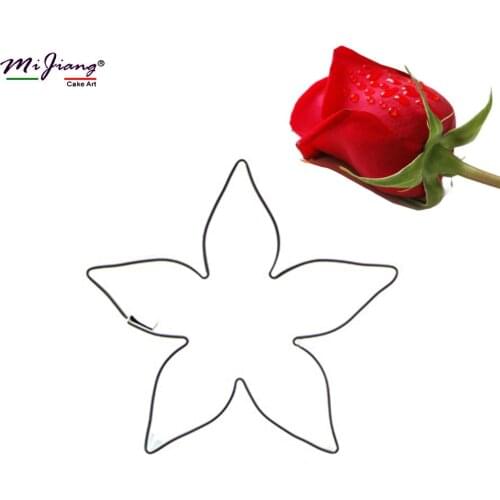 Stainless Steel Rose Flower Calyx Leaves Cutter Slicer DIY Biscuit Cake Mold Fondant Cookie Cutter Cake Decorating Tools S7019