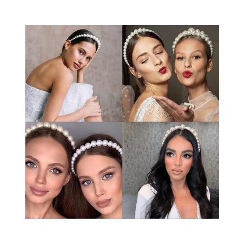 Luxury Big Pearl Headband Women hair Hoops Girls Hair Elegant Accessories Korea Fashion Jewelry accesorios para el cabello mujer