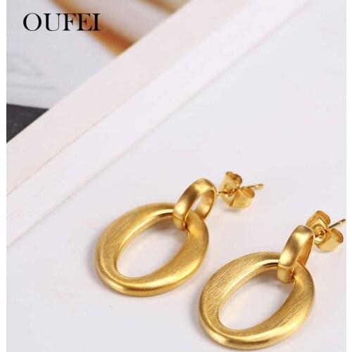 OUFEI Stud Earrings For Women Jewelry Accessories Fashion Charm Earring Stainless Steel Jewelry Woman Wholesale Free Shipping