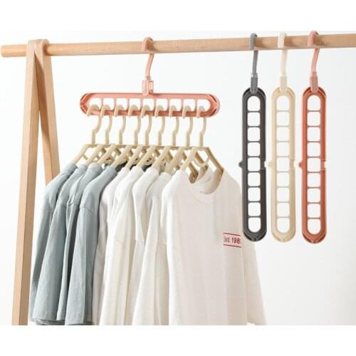 1Pc Magic Multi-port Support hangers for Clothes Drying Rack Multifunction Plastic Clothes rack drying hanger Storage Hangers