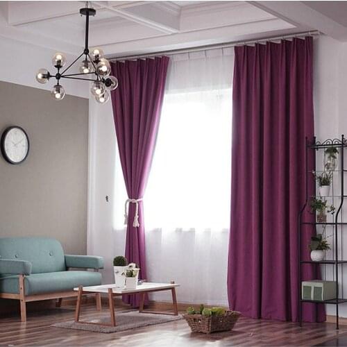 BIgmUm High Quality Curtains Fabric Solid Color Drapes Curtain Blackout Curtains For Bedroom Kitchen Curtains For Living Room