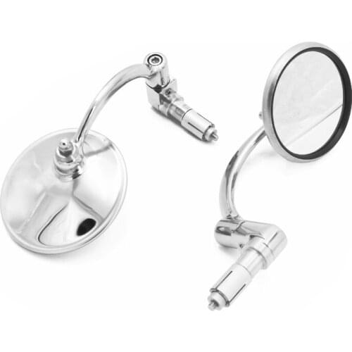 Retro Motorcycle Parts Modified Stainless Steel Handlebar Rear View Mirror Reflector