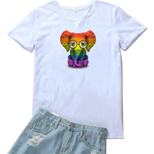 Elephant Women Tshirt Watercolor Printing Graphics Women T Shirt Casual Shrot Sleeve Tee Shirt Women Cute Animal Camiseta Mujer