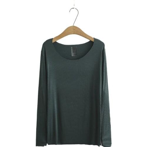 Women T-Shirts Solid Color Tshirt Slim Shirt Autumn Woman Plus Size Tops Female T-shirt Clothes T54 2006