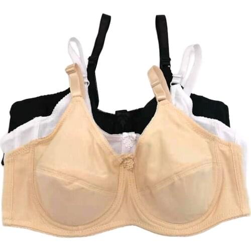 Women bra Plus size full cup Soft Cotton Padding Comfort Minimiser Bras Big chest Bralette 34 36 38 40 42 44 46 48 B C D E F C20