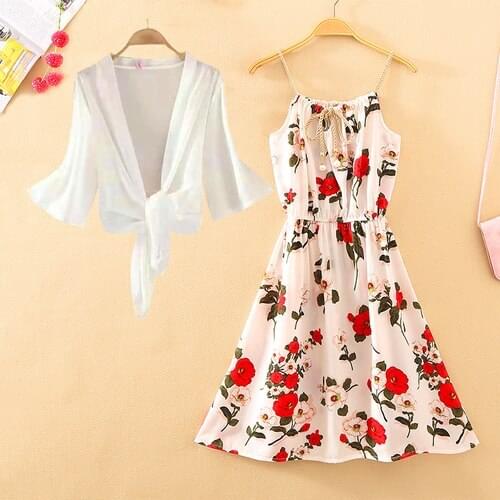 QR Sleeveless Bandage Summer Dress Women 2019 Sexy Mini A Line Party Dress Female Casual Slim Print Vacation Boho Beach Dresses