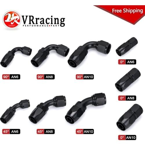 1 Pieces AN4 AN6 AN8 AN10 Straight 45 90 180 Degree Oil Fuel Swivel Hose End Fitting Oil Hose End Adaptor Kit Factory Supply