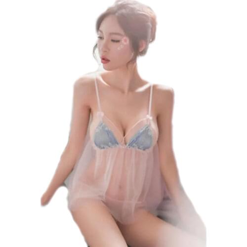 2021 Sexy Babydoll See Through Night Wear Club Lingerie Hot Girl Sexy Femme Underwear Midnight Charm Female Hot Sale