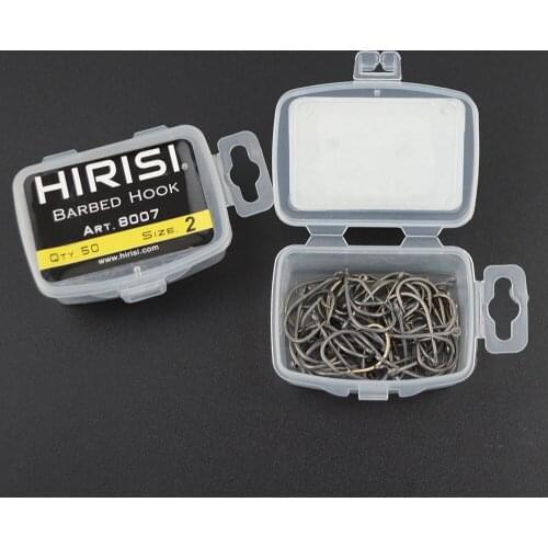 50pcs/box Carp Fishing Hook Wide Gape Barbed Hooks Stainless Steel Hooks Curve Shank Carp Fishhook