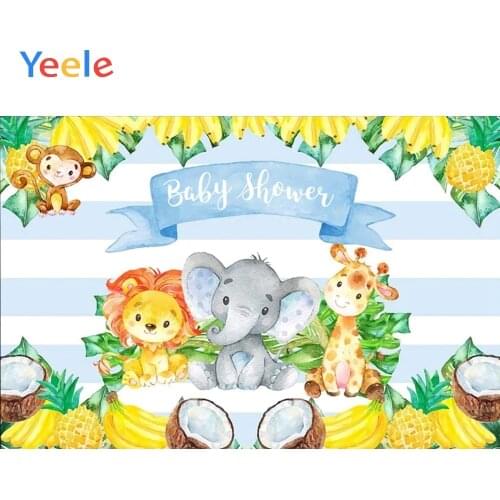Pineapple Banana Safari Animal Wild Newborn Baby Shower Birthday Party Backdrop Photography Background For Photo Studio Props