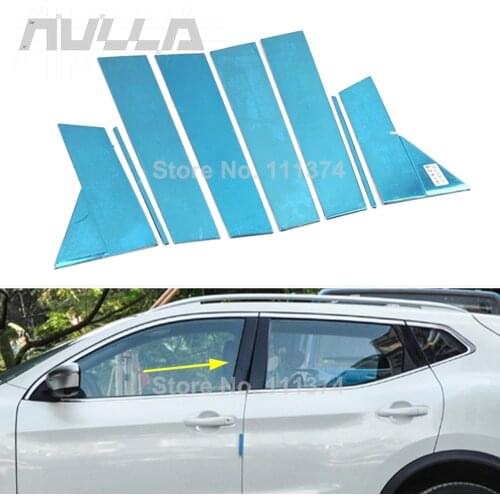For Nissan Qashqai J11 2014 2016 2018 2019 2020 Stainless Steel Car Window Pillar Post Cover Decoration Sticker Trim Accessories