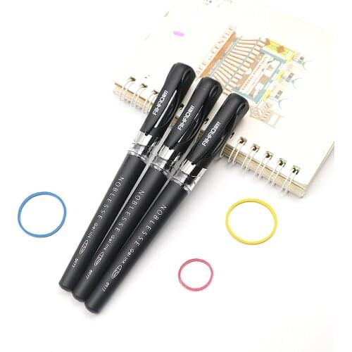 Gel Pen Black Ink 1.0mm Frosted Penholder Quality Very Good Writing Gel Ink Pen Office Signature Neutral Pen 3pcs Free 3 Refills